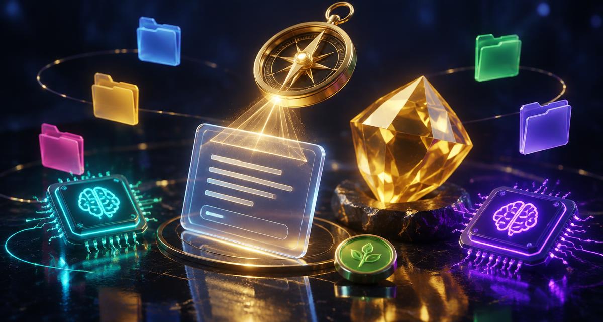 A prompt card scanned by a golden compass beside a gold gem and a green coin, representing the best and the most economical AI model
